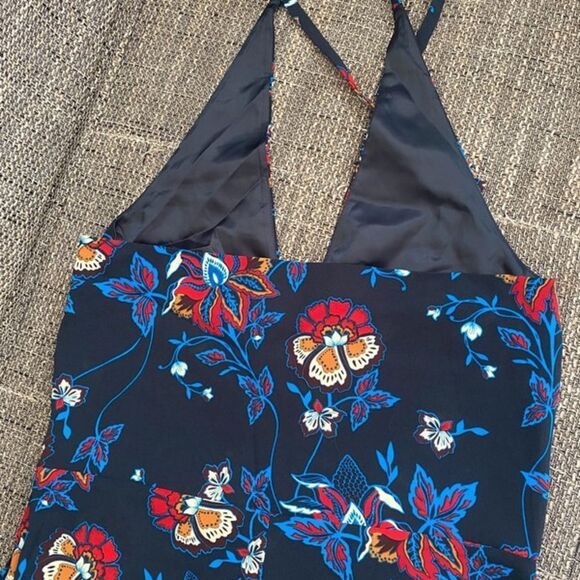 H&M Blue Floral Patterned Halter Jumpsuit - Picture 4 of 11